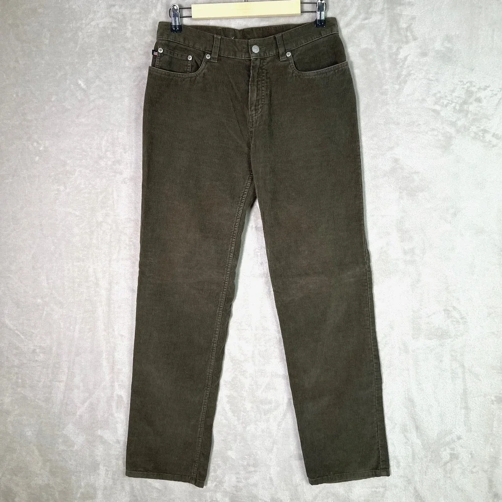 Ralph Lauren Polo Jeans Company Womens 4 Corduroy Pants Green Straight Vintage - Picture 2 of 9